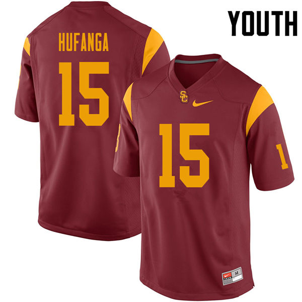 Youth #15 Talanoa Hufanga USC Trojans College Football Jerseys Sale-Cardinal - Click Image to Close
